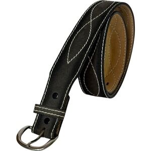 Torel Sz 36 Texas Western Belt Suede Split Cowhide Dark Gray Leather 1.75" Wide